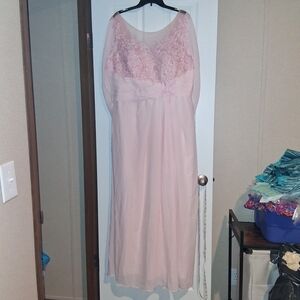 Elegant Pink Formal Gown, Size 20, Corset Back